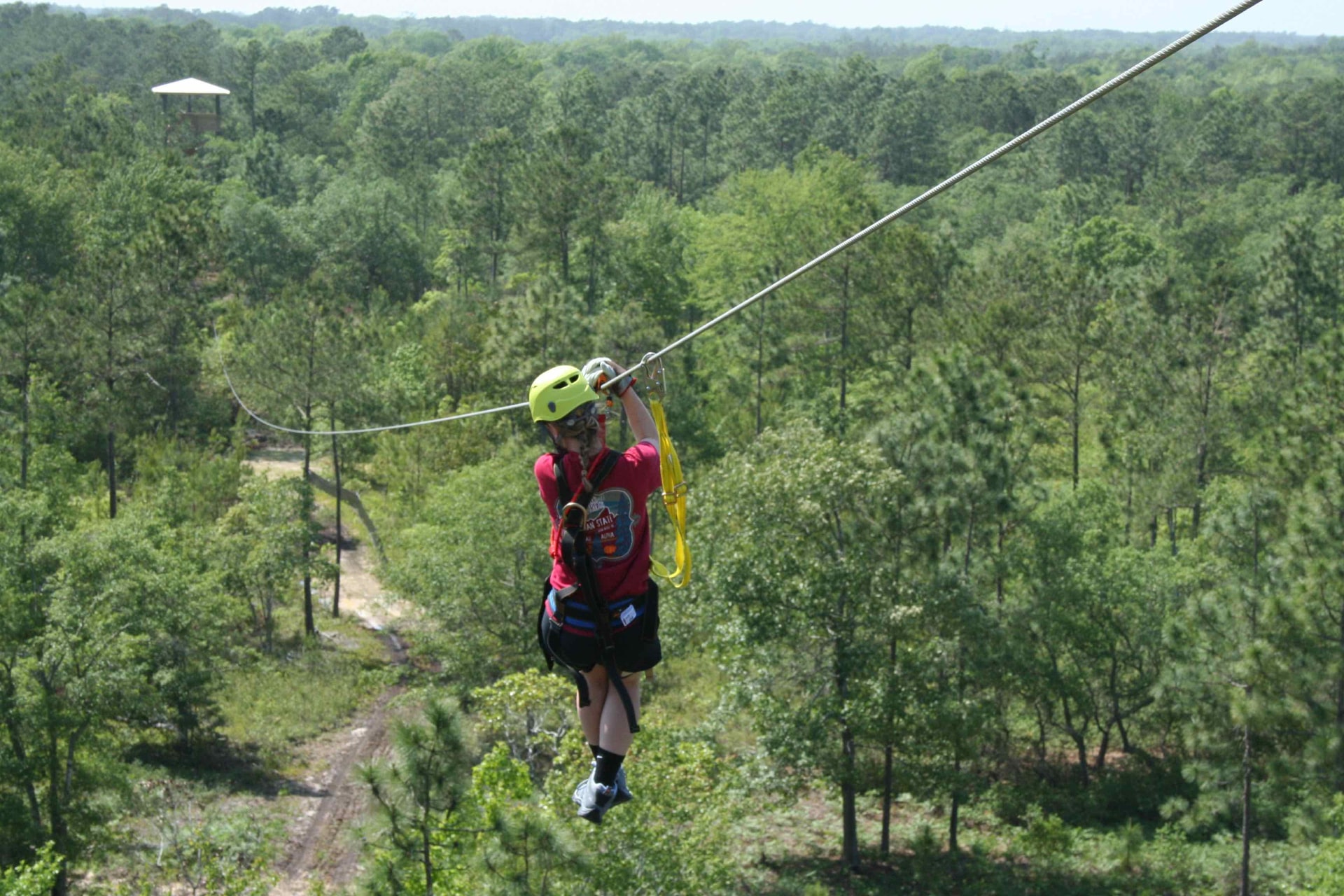 Ziplining with mountain view Shallotte River Swamp Park